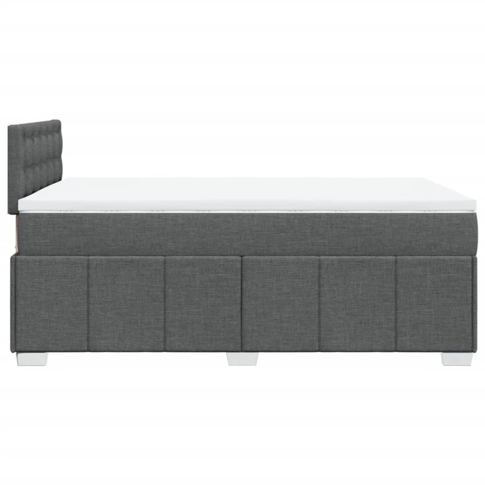 Cama box spring con colchón tela gris oscuro 120x200