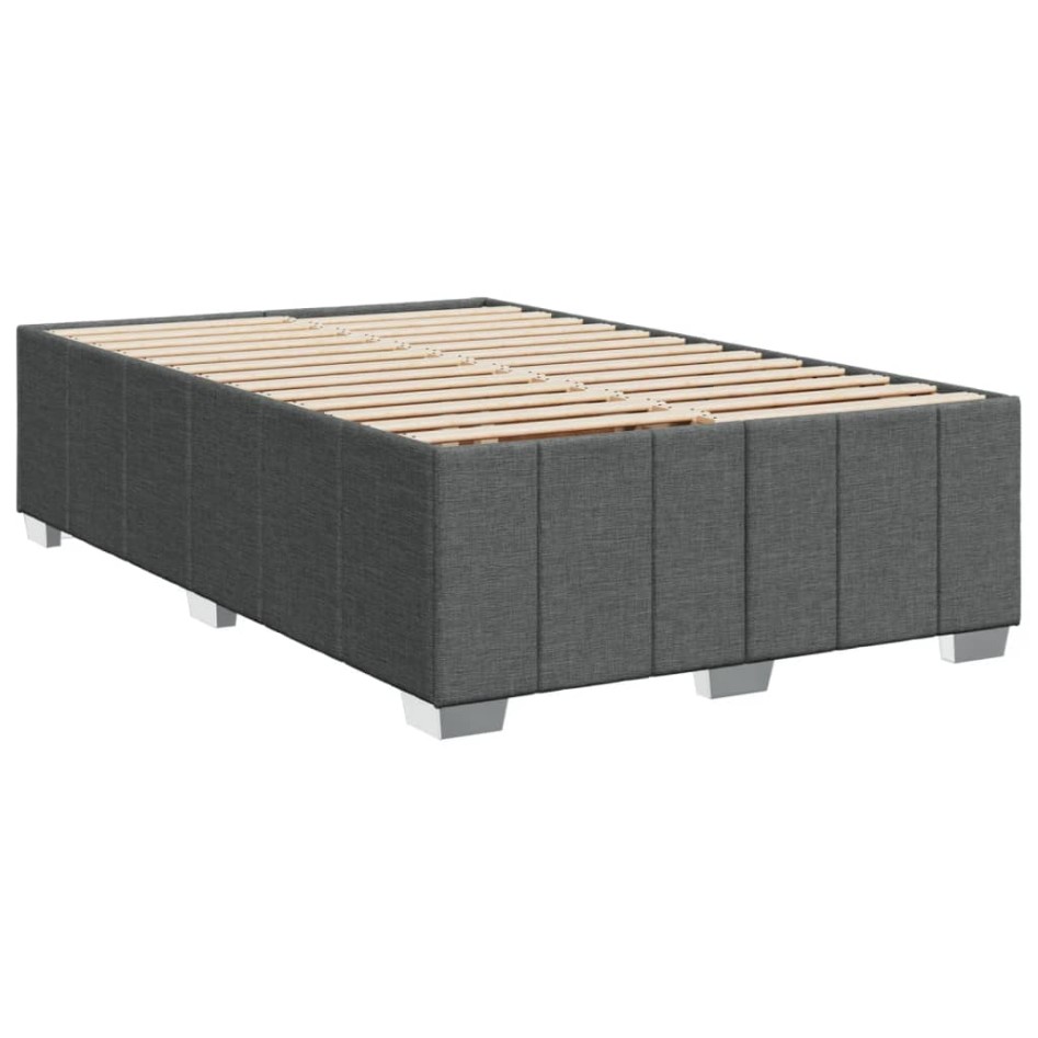 Cama box spring con colchón tela gris oscuro 120x200