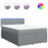 Cama box spring con colchón tela gris claro 160x200