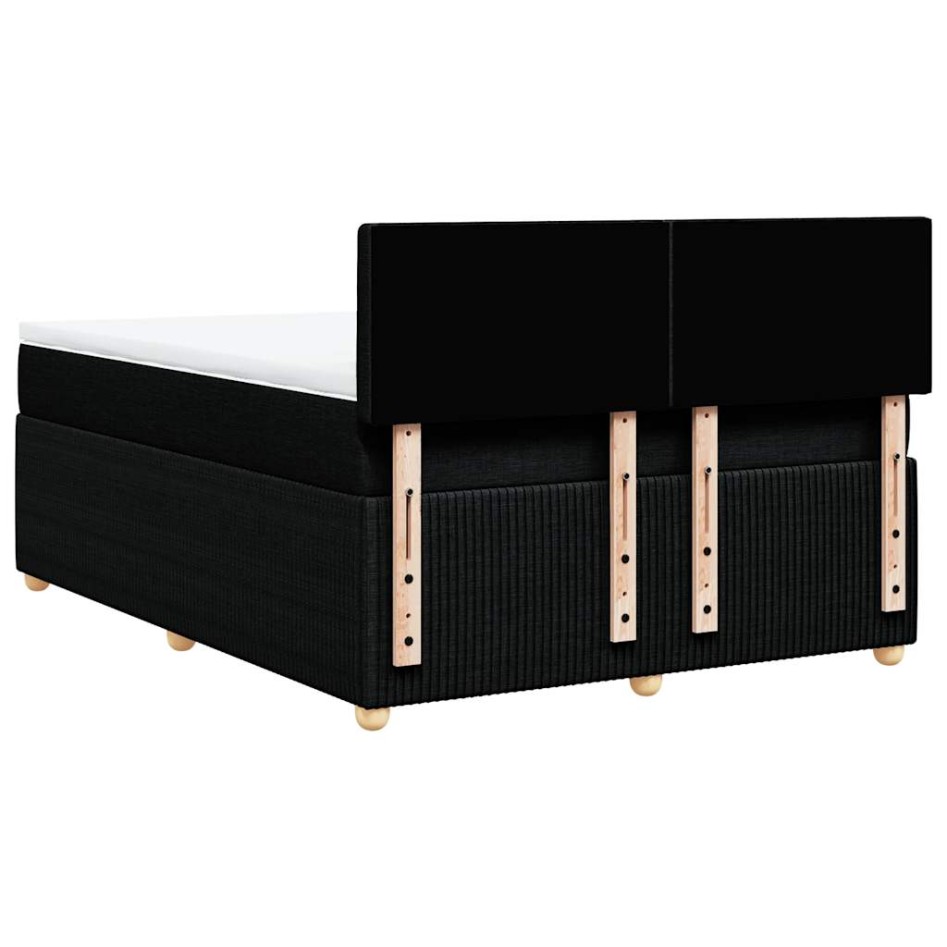 Cama box spring con colchón tela negro 160x200