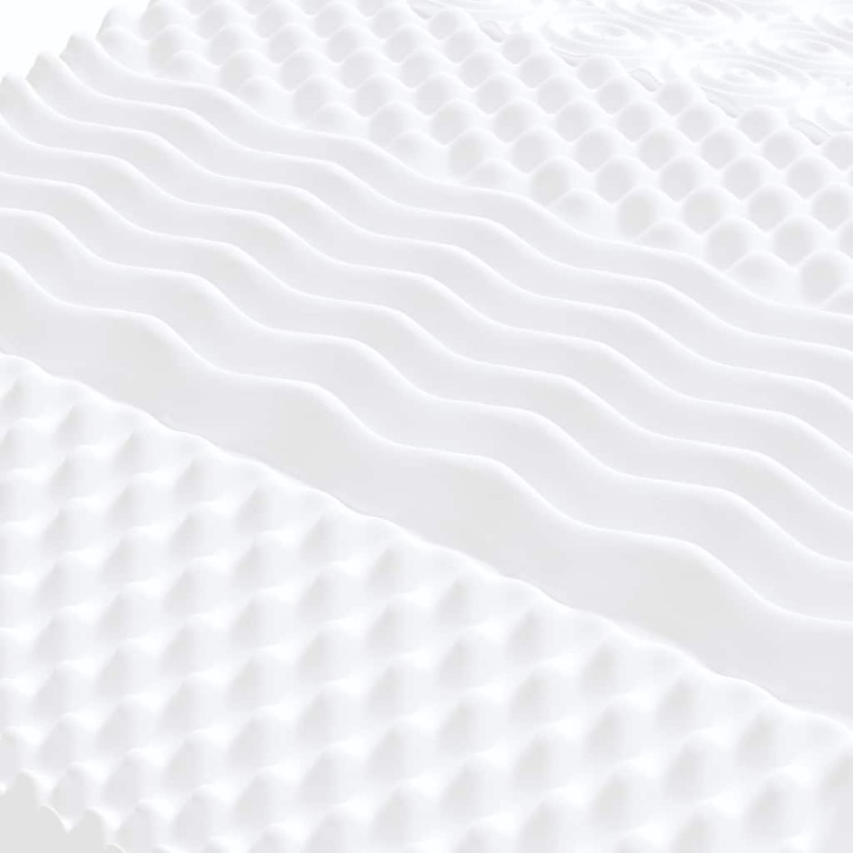 Colchón de espuma de 7 zonas dureza 20 ILD blanco 120x210