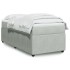 Cama box spring con colchón terciopelo gris claro 90x190