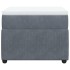 Cama box spring con colchón terciopelo gris oscuro 90x200