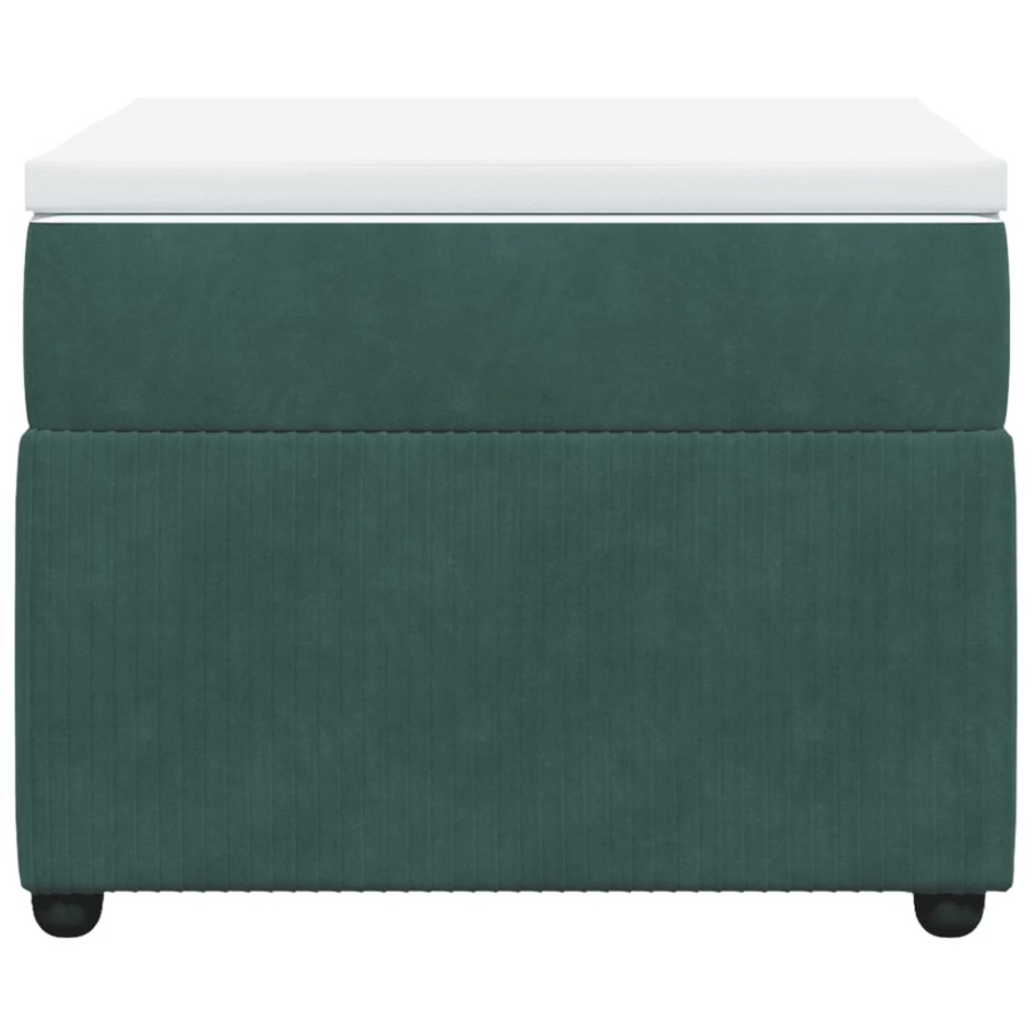 Cama box spring con colchón terciopelo verde oscuro 90x200