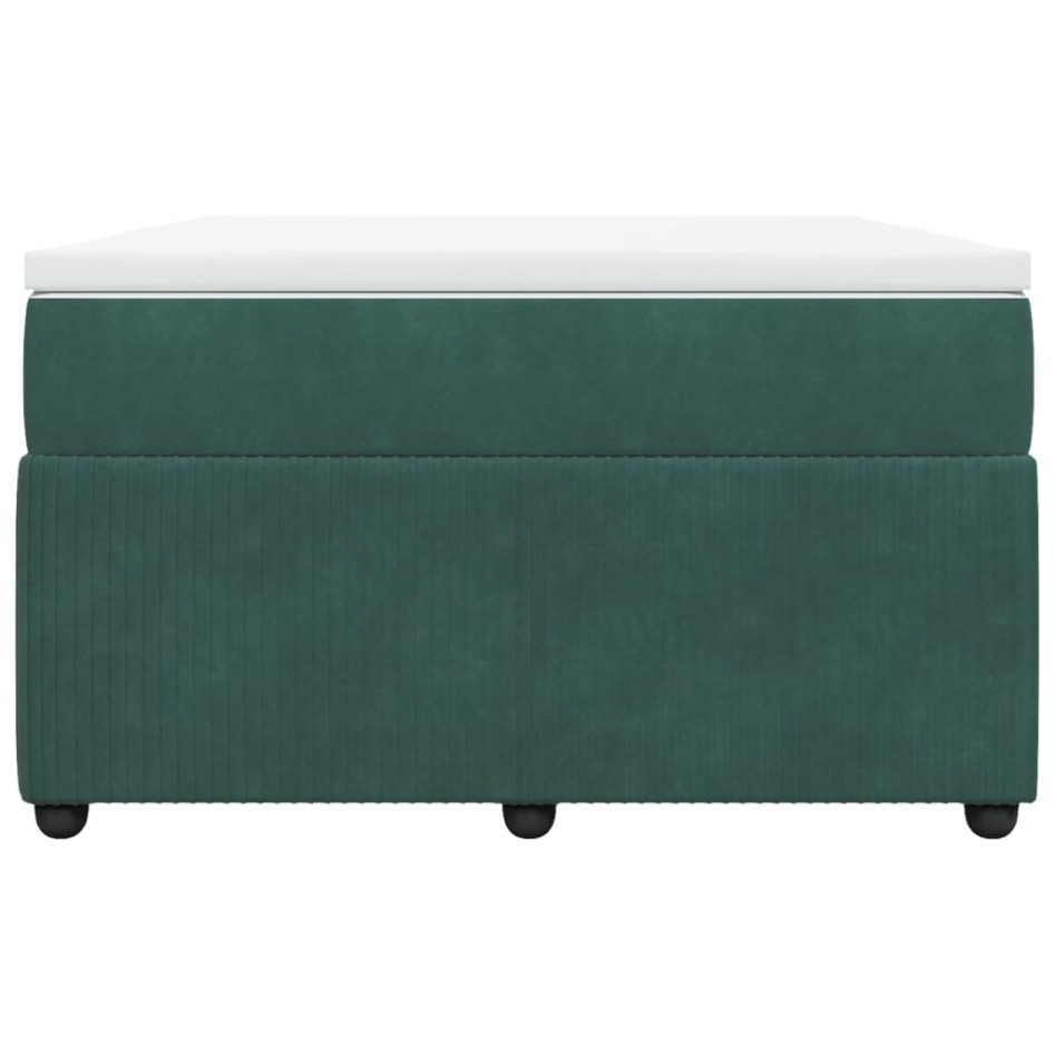Cama box spring con colchón terciopelo verde oscuro 120x190