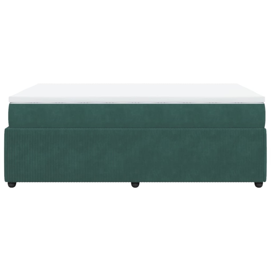 Cama box spring con colchón terciopelo verde oscuro 120x190