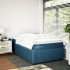 Cama box spring con colchón terciopelo azul oscuro 120x200