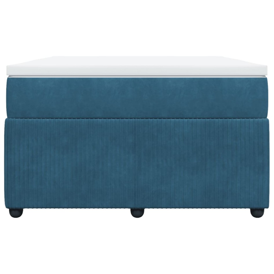 Cama box spring con colchón terciopelo azul oscuro 120x200