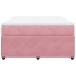 Cama box spring con colchón terciopelo rosa 140x190