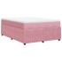 Cama box spring con colchón terciopelo rosa 140x190