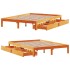 Estructura cama con cajones madera pino marrón cera 135x190