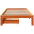Estructura cama con cajones madera maciza pino marrón 90x200
