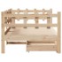 Sofá cama con cajones madera maciza de pino 90x190