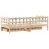 Sofá cama con cajones madera maciza de pino 90x190