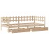 Sofá cama con cajones madera maciza de pino 90x190
