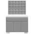 Cama box spring con colchón tela gris claro 80x200