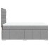 Cama box spring con colchón tela gris claro 80x200