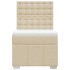 Cama box spring con colchón tela color crema 80x200
