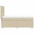 Cama box spring con colchón tela color crema 80x200