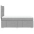 Cama box spring con colchón tela gris claro 90x190