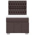 Cama box spring con colchón tela marrón oscuro 100x200