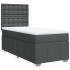 Cama box spring con colchón tela gris oscuro 100x200
