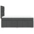 Cama box spring con colchón tela gris oscuro 100x200