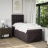 Cama box spring con colchón tela marrón oscuro 100x200