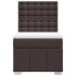 Cama box spring con colchón tela marrón oscuro 100x200