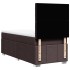 Cama box spring con colchón tela marrón oscuro 100x200