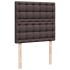 Cama box spring con colchón tela marrón oscuro 100x200