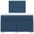 Cama box spring con colchón tela azul 120x190