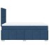 Cama box spring con colchón tela azul 120x190