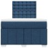 Cama box spring con colchón tela azul 120x190