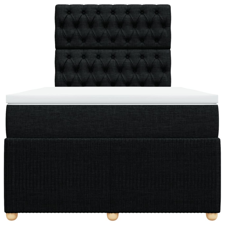 Cama box spring con colchón tela negro 120x190