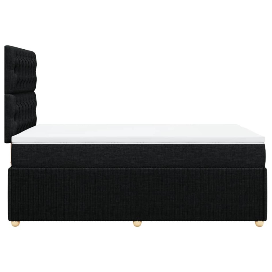 Cama box spring con colchón tela negro 120x190
