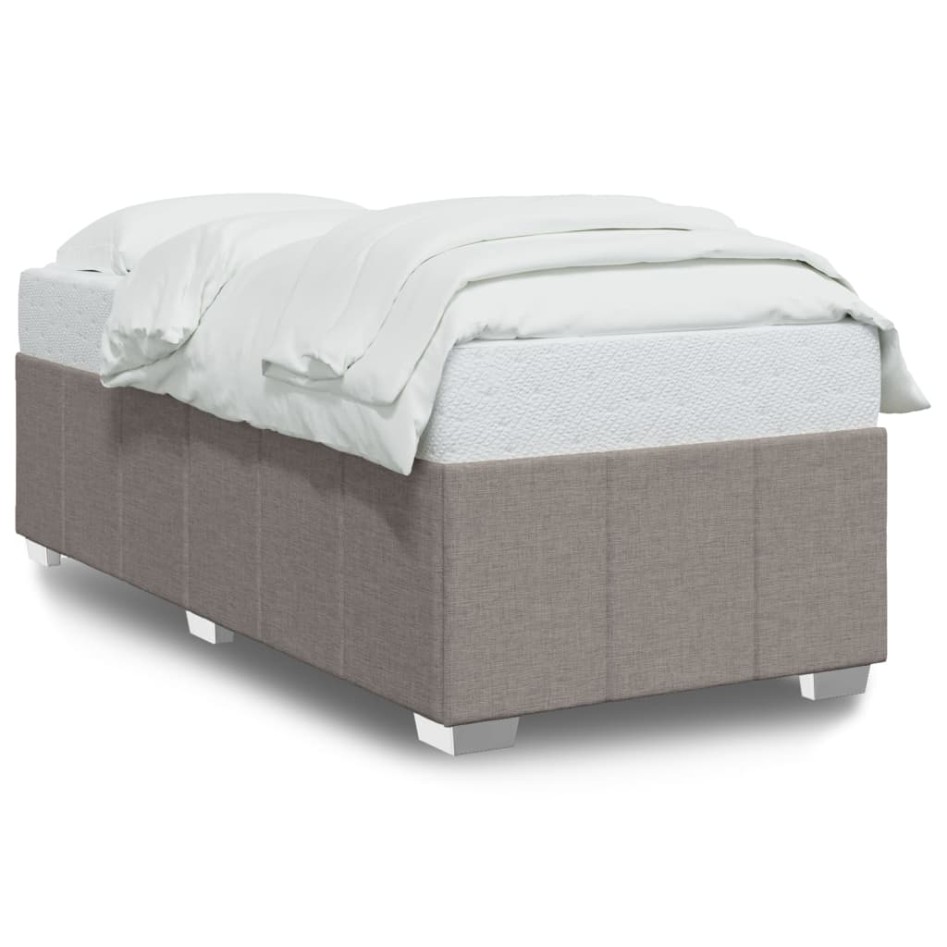 Estructura de cama sin colchón tela gris taupe 80x200