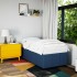Estructura de cama sin colchón tela azul 90x200