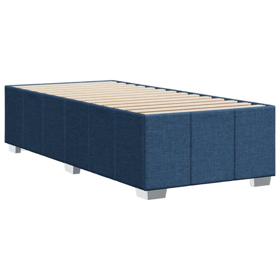 Estructura de cama sin colchón tela azul 90x200