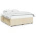 Cama sin colchón tela color crema 200x200