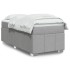 Cama box spring con colchón tela gris claro 80x200