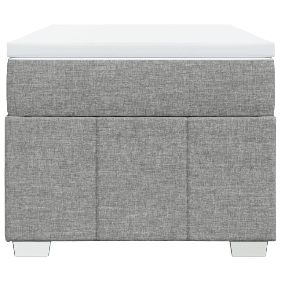 Cama box spring con colchón tela gris claro 80x200