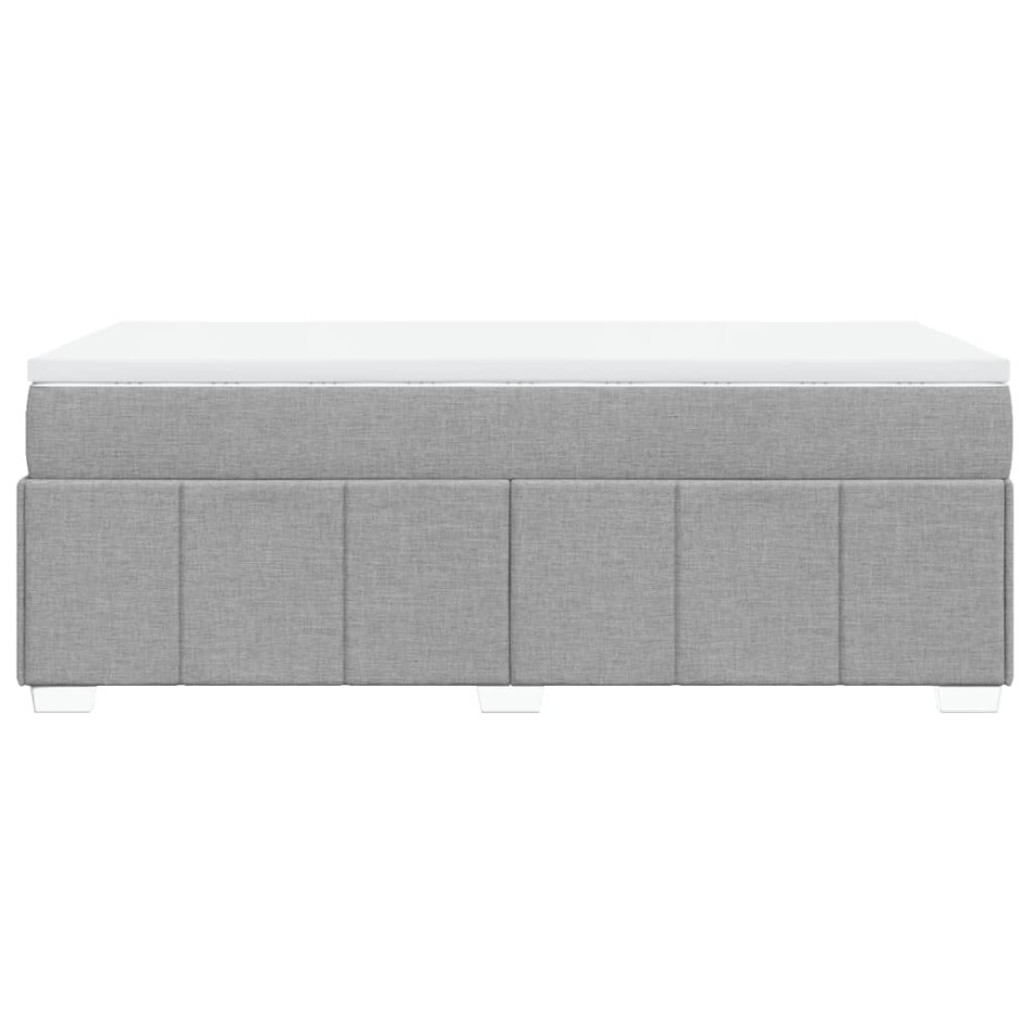 Cama box spring con colchón tela gris claro 80x200