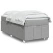 Cama box spring con colchón tela gris claro 90x190 cm