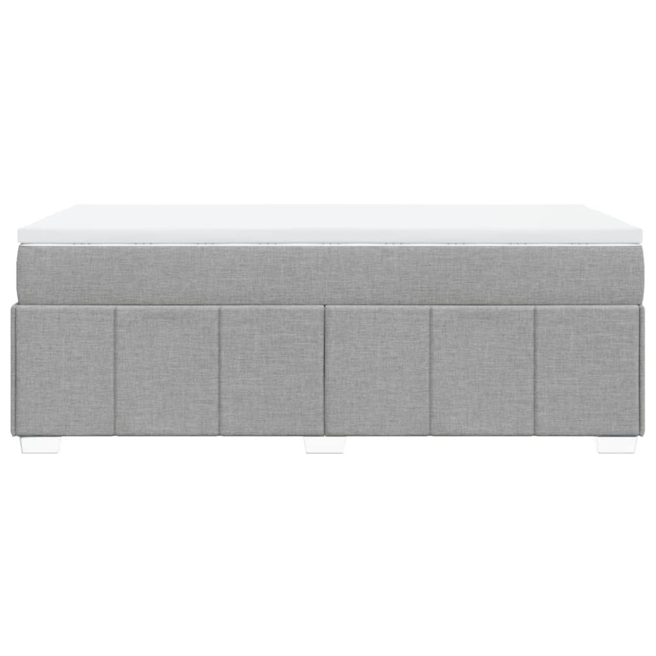 Cama box spring con colchón tela gris claro 90x190