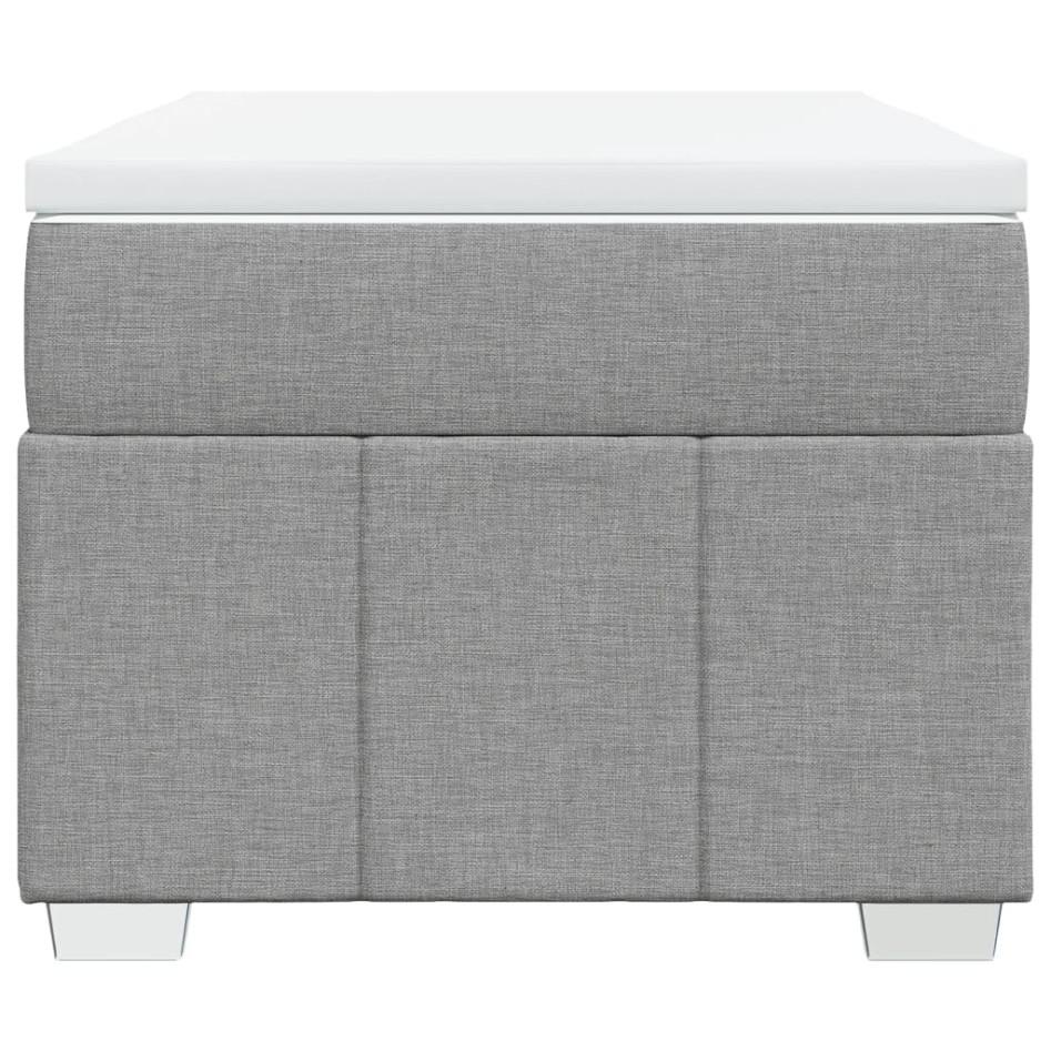 Cama box spring con colchón tela gris claro 90x200