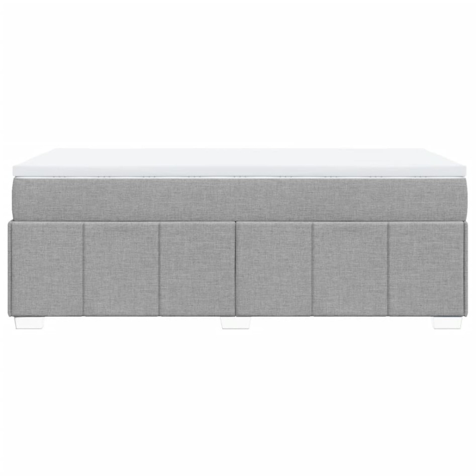 Cama box spring con colchón tela gris claro 90x200