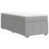 Cama box spring con colchón tela gris claro 90x200
