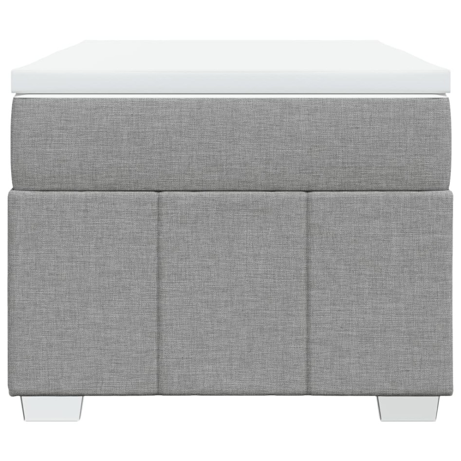 Cama box spring con colchón tela gris claro 100x200