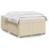 Cama box spring con colchón tela color crema 120x200